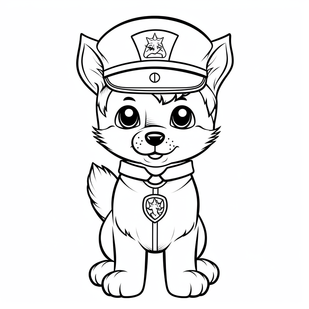 Chase Z Paw Patrol Darmowa Kolorowanka Dla Dzieci Do Druku PDF